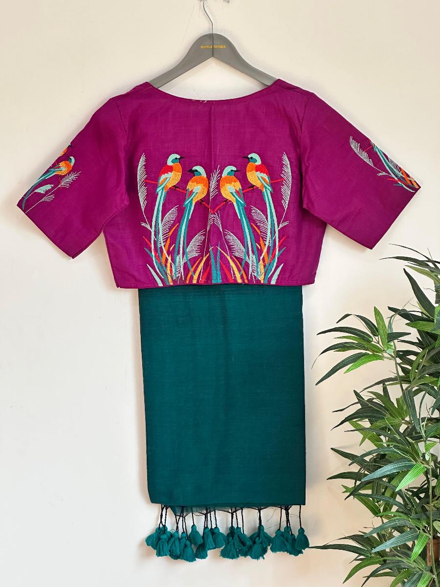 Diva Khadi With Ready Wear Blouse    