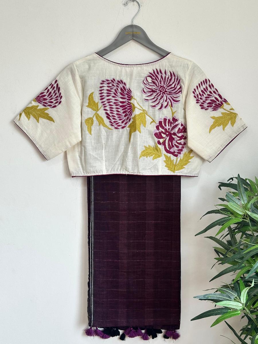 Premium Linen With Ready Wear Blouse