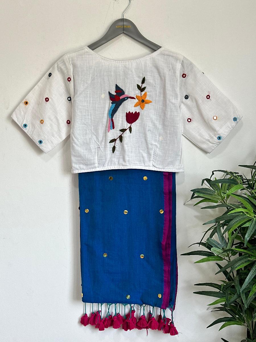 Diva Mirror Khadi With Ready Wear Blouse 