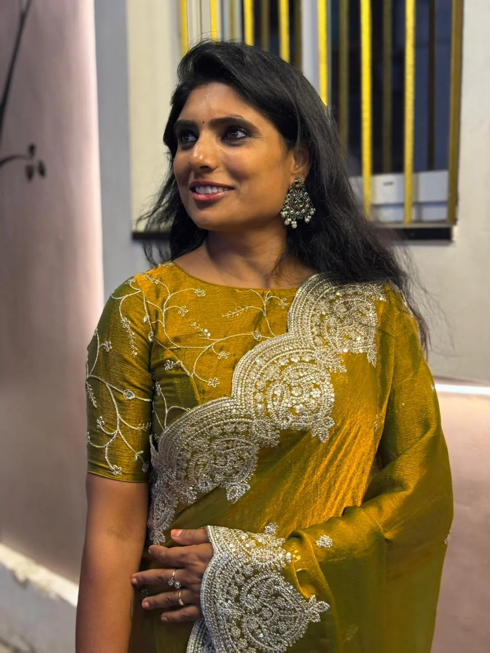 Embroidery Chiffon With Ready Wear Blouse   