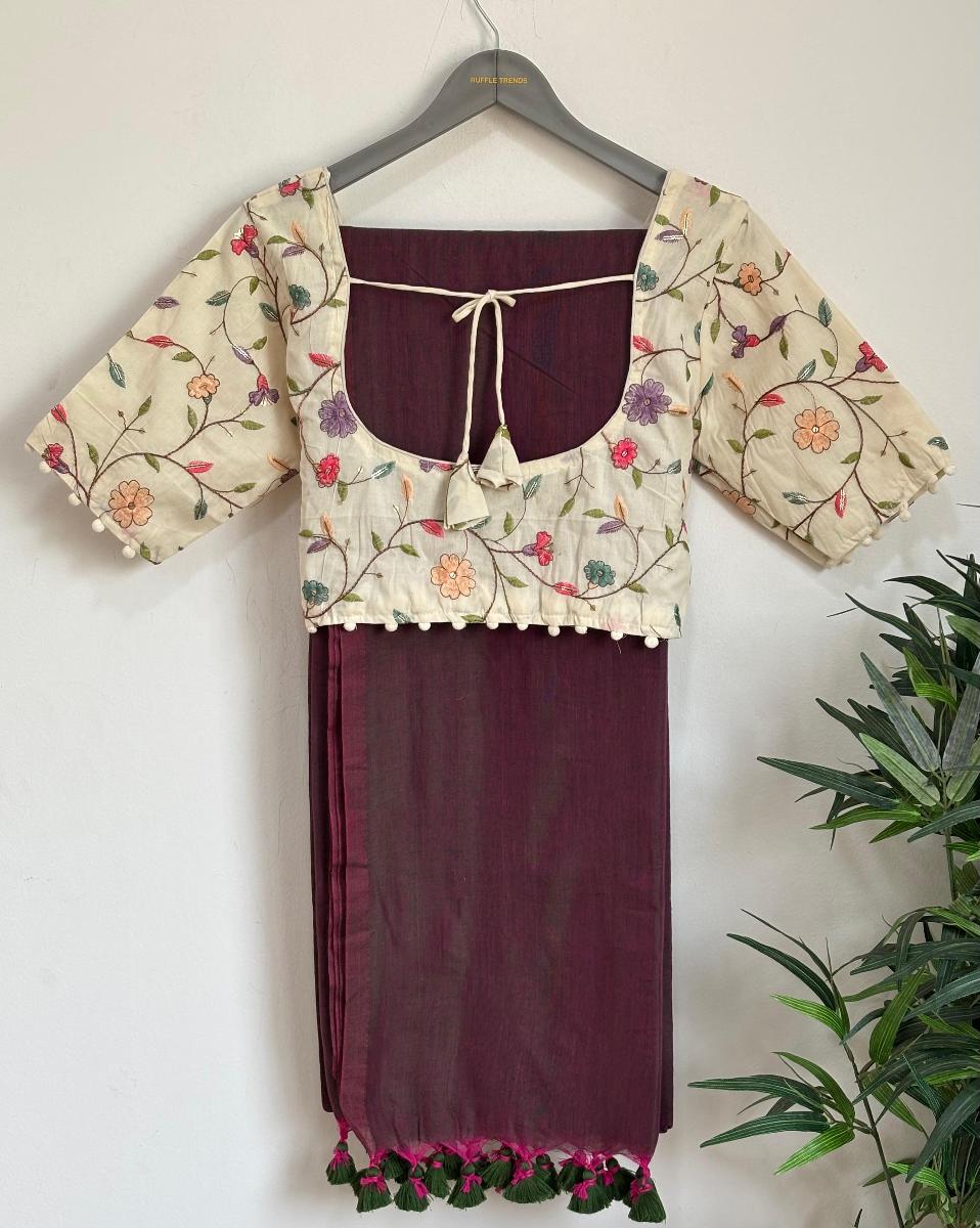 Diva Khadi With Ready Wear Blouse   