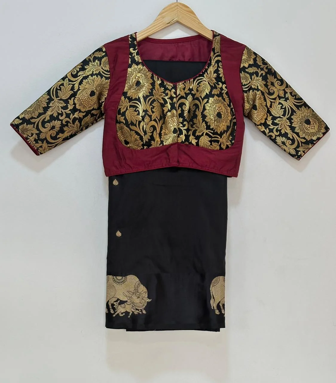 Katan Silk With Ready Wear Blouse  