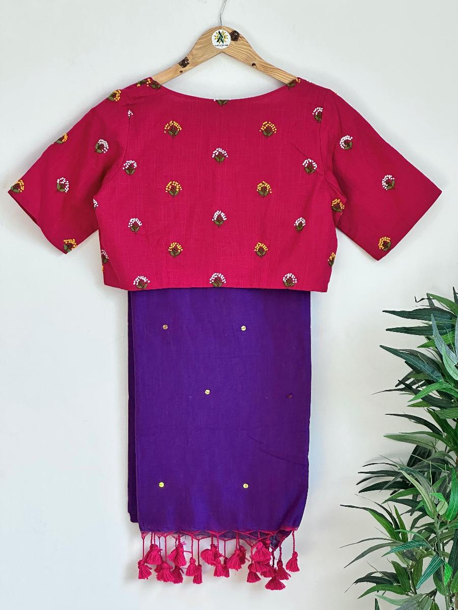 Diva Mirror Khadi With Ready Wear Blouse  