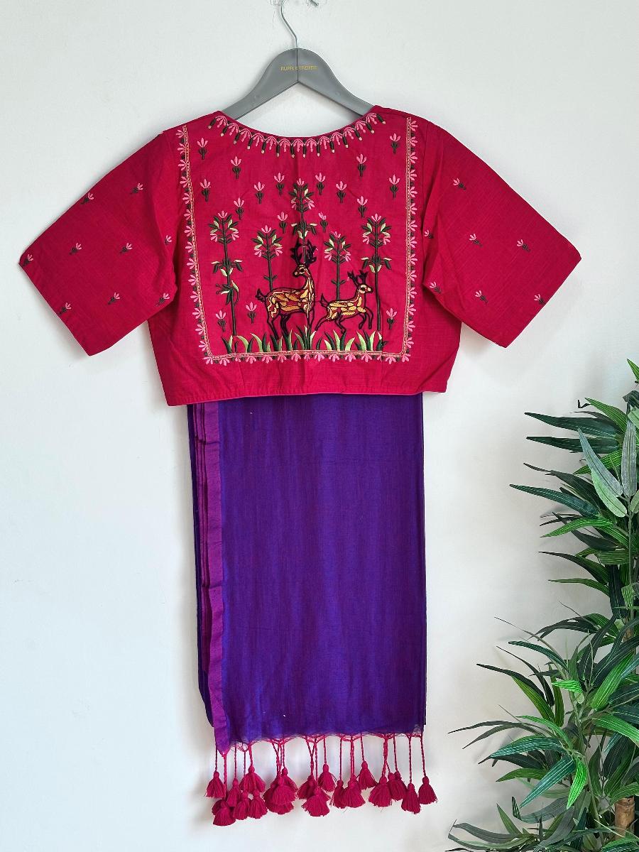 Diva Khadi With Ready Wear Blouse   