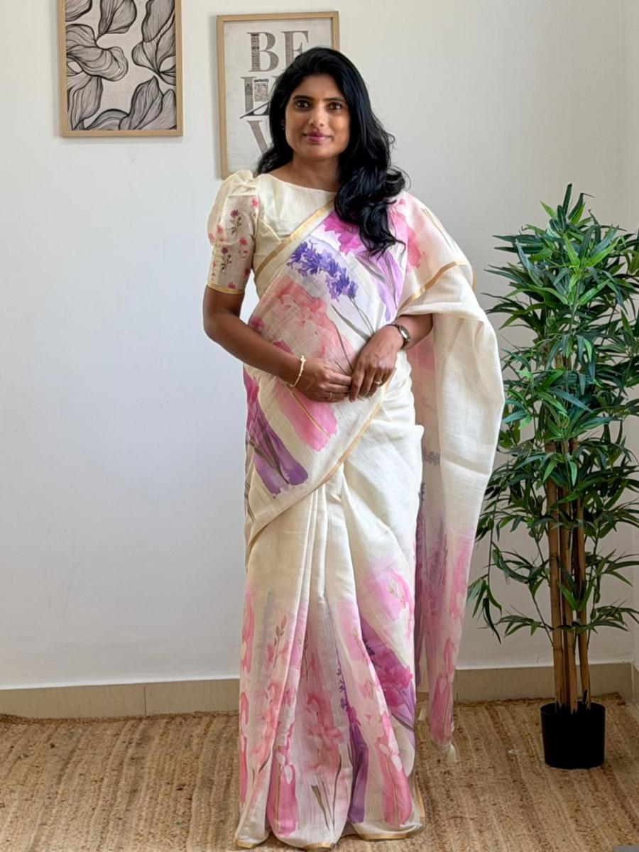 Floral Fences  With Ready Wear Blouse