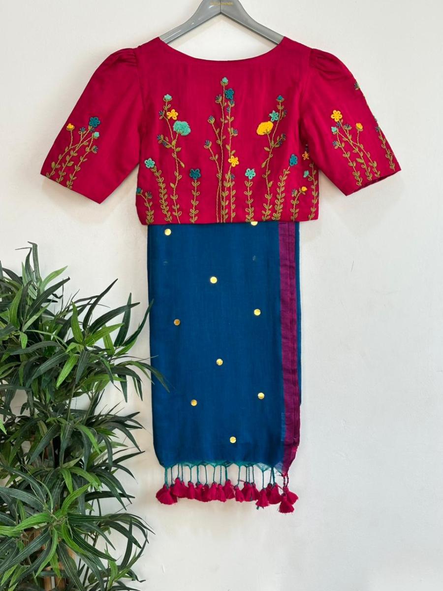 Diva Mirror Khadi With Ready Wear Blouse 