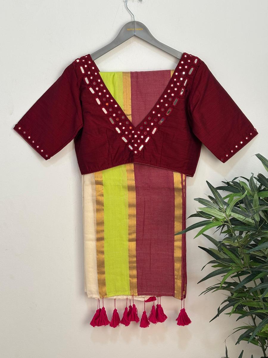 Mul Cotton With Ready Wear Blouse  