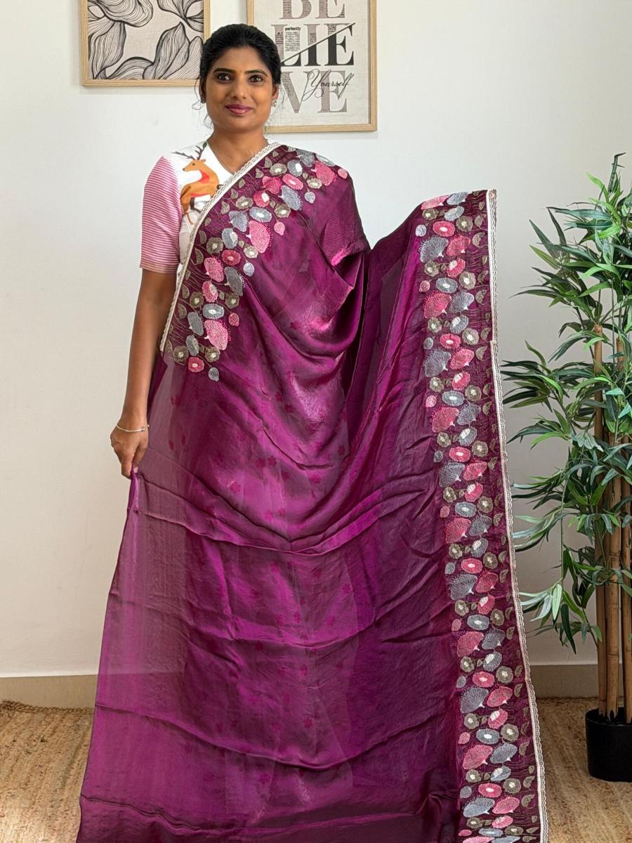 Embroidery Stardust Satin  