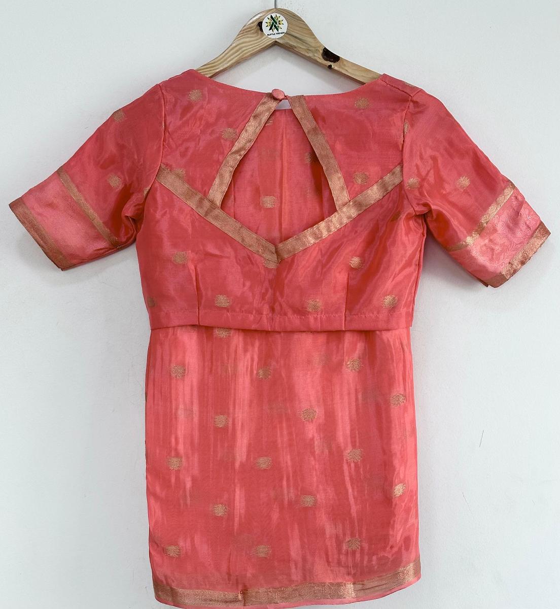 Viscose Khadi Silk With Ready Wear Blouse