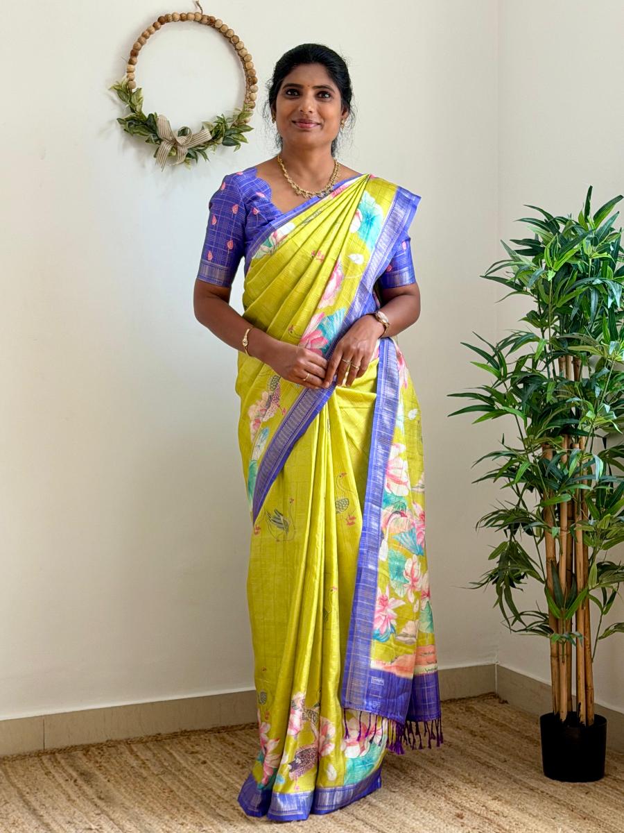 Chenoori Silk With Ready Wear Blouse