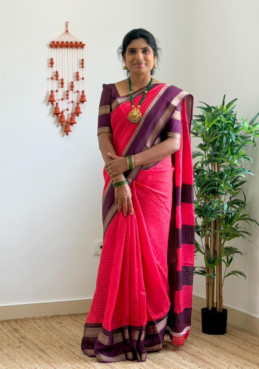 Mysore Crepe Silk With Ready Wear Blouse